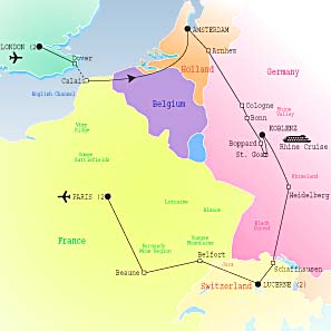 European Hightlights Route Map