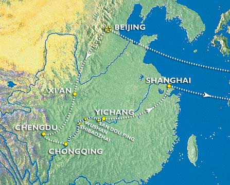 Panda & Yangtze Route Map